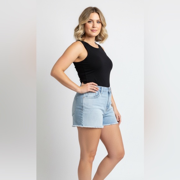 Rewash Distressed Solid / Stripe Shorts - Picture 2 of 10